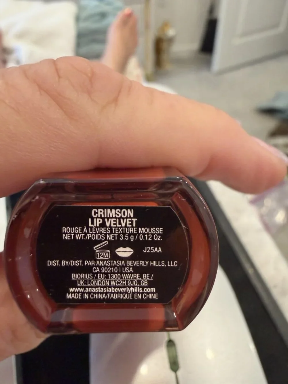 Anastasia Beverly Hills Lip Velvet in Crimson Red 0.12 Fl. Oz. New